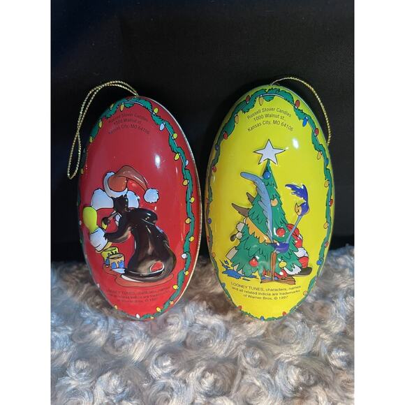 1997 Russell Stover Looney Tunes Christmas Tin Ornaments Lot Vintage - Picture 3 of 8